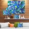Designart - Huge Light Blue Fractal Flower - Floral Canvas Art Print